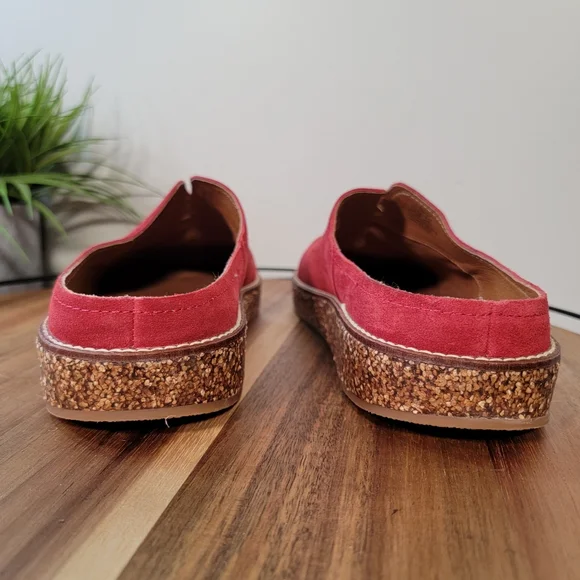 Lucky Brand | 12 Tamala Red Leather Clogs Mules Boho Comfy Casual - Picture 11 of 15